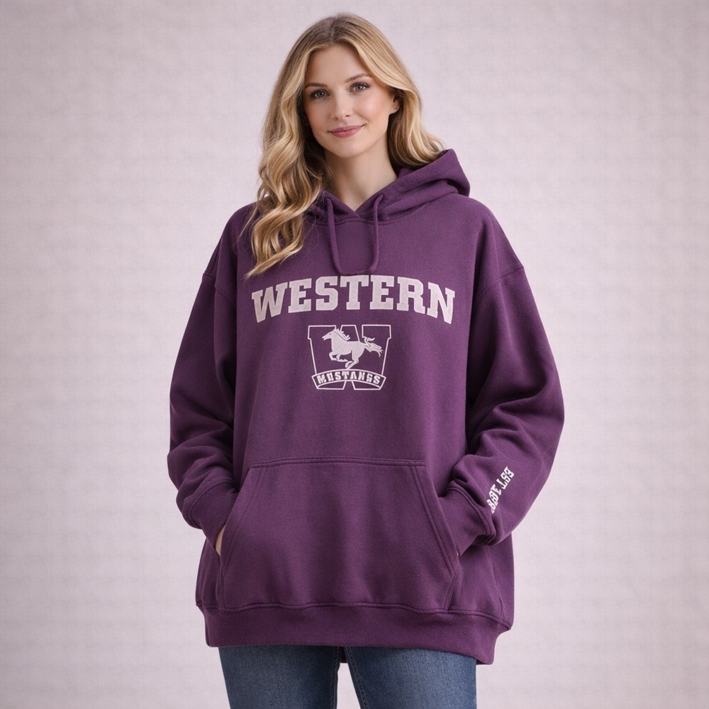 Varsity Purple Western Hoodie